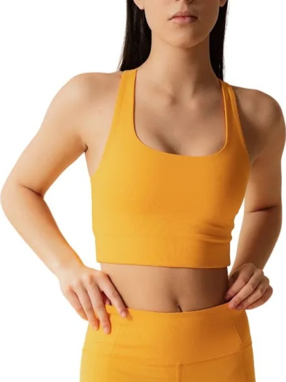 Girlfriend Collective Paloma Racerback Sports Bra in Orange